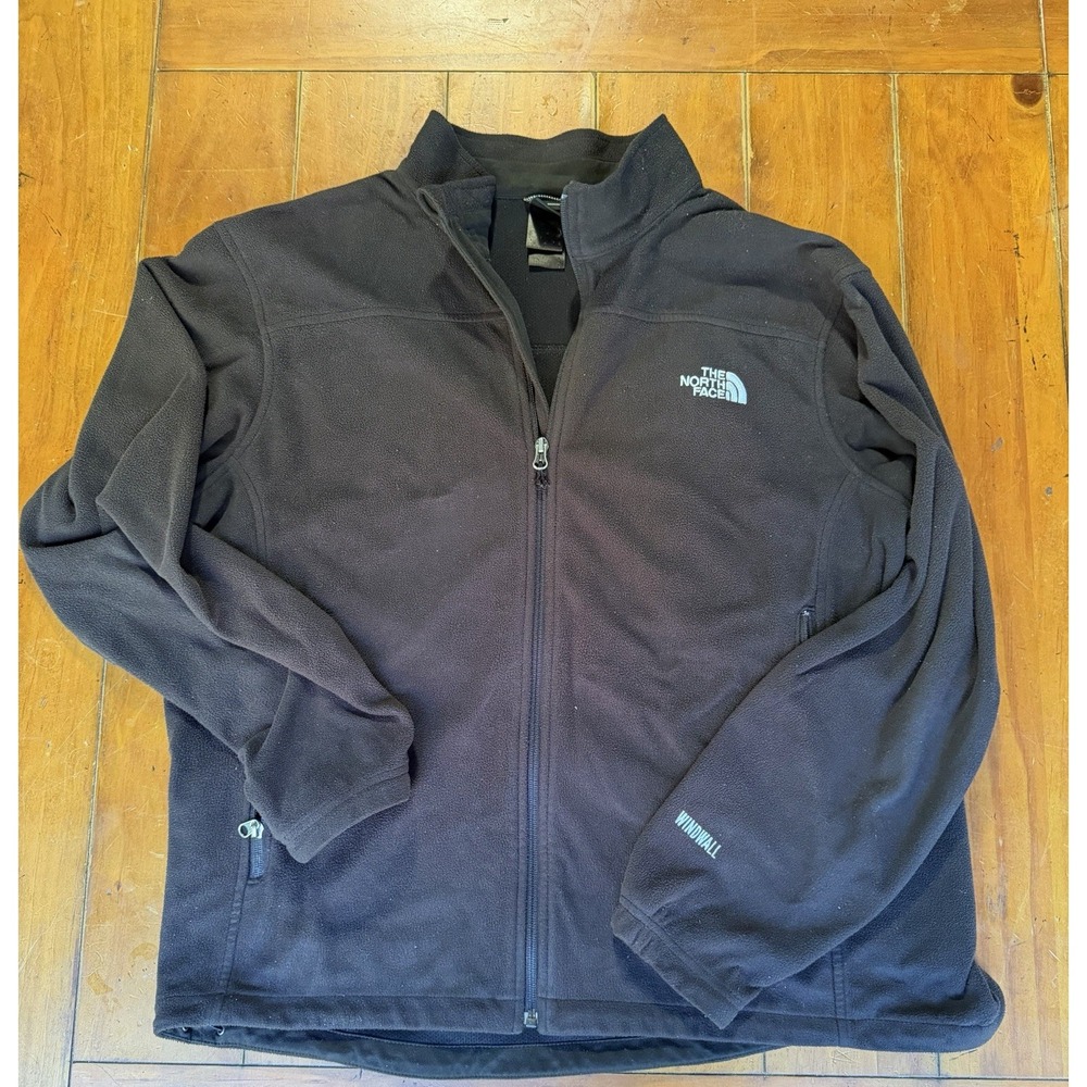 The North Face Jacket Mens L Black WindWall Fleece Full Zip Outdoor Hiking